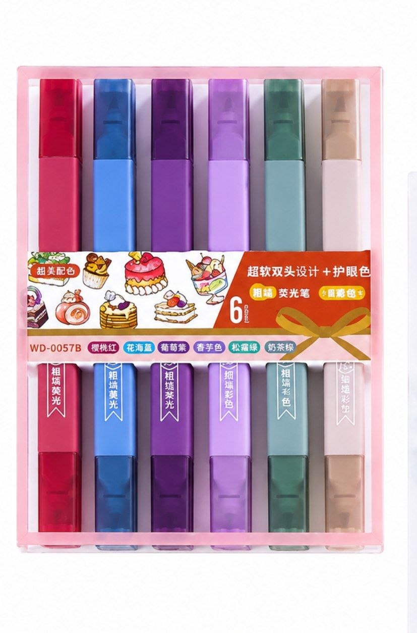 Double-Ended Scented Highlighter - Dark Colors Marker with Dual Tips