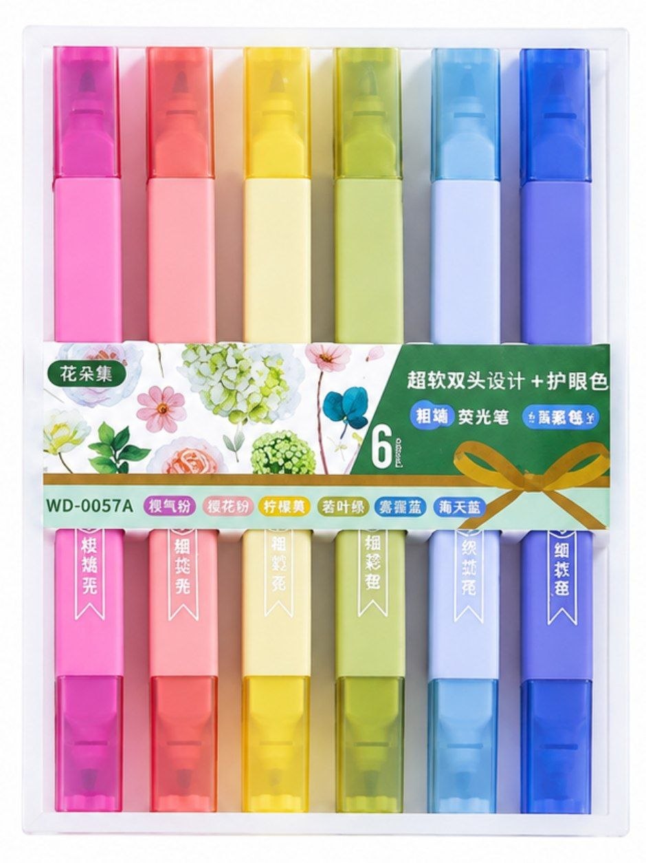 Double-Ended Scented Highlighter - Pastel Colors Marker with Dual Tips