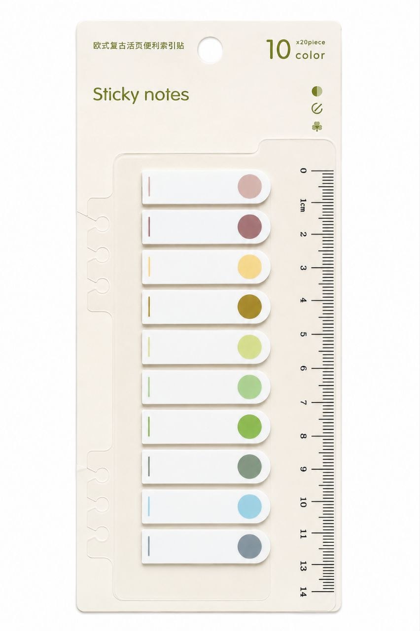 Index Tabs Sticky Notes - 10 Colors
