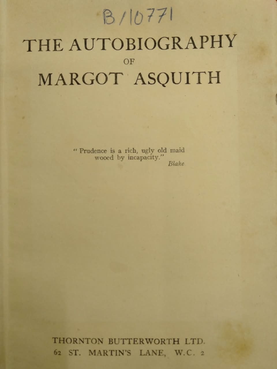 The Autobiography of Margot Asquith