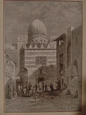 Street and mausoleum in cairo